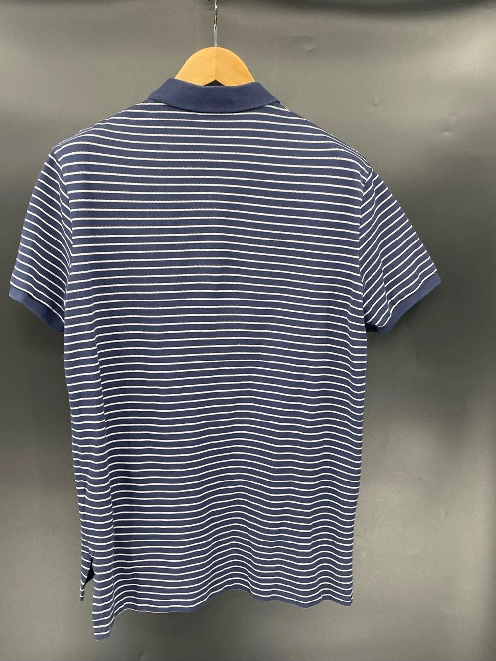 Ralph Lauren Navy and White Striped Polo Shirt